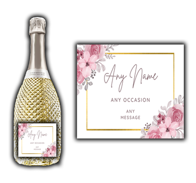 Personalised Prosecco Bottle Label - Birthday Wedding Bride Congratulations Retirement Hen Party Anniversary ANY TEXT