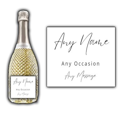 Personalised Prosecco Label / Sticker - Perfect For Any Occasion - Any Text - Birthday Wedding Congratulations Retirement Anniversary