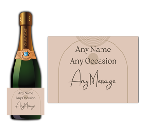 Personalised Label Sticker for Prosecco Champagne Wine Bottles - Any Text