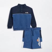 Load image into Gallery viewer, Ellesse Boys Felix Funnel Neck And Shorts Set Dark Blue/Navy