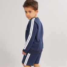 Load image into Gallery viewer, Ellesse Boys Roman Logo Sweatshirt And Shorts Set Navy