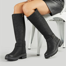Load image into Gallery viewer, Lotus Womens Devon Knee High Boots Black