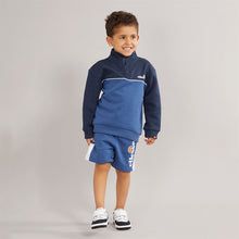 Load image into Gallery viewer, Ellesse Boys Felix Funnel Neck And Shorts Set Dark Blue/Navy